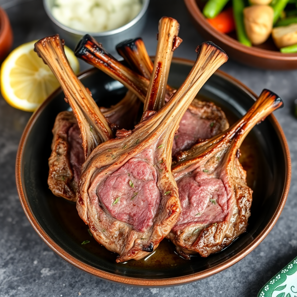 traditional Syrian lamb chops grilled to perfection